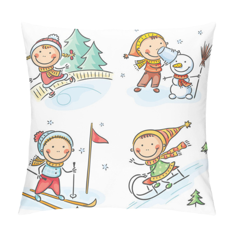 Personality  Kids Winter Outdoors Activities Pillow Covers