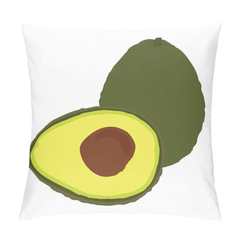 Personality  Big Avocado Isolated On White Background Pillow Covers