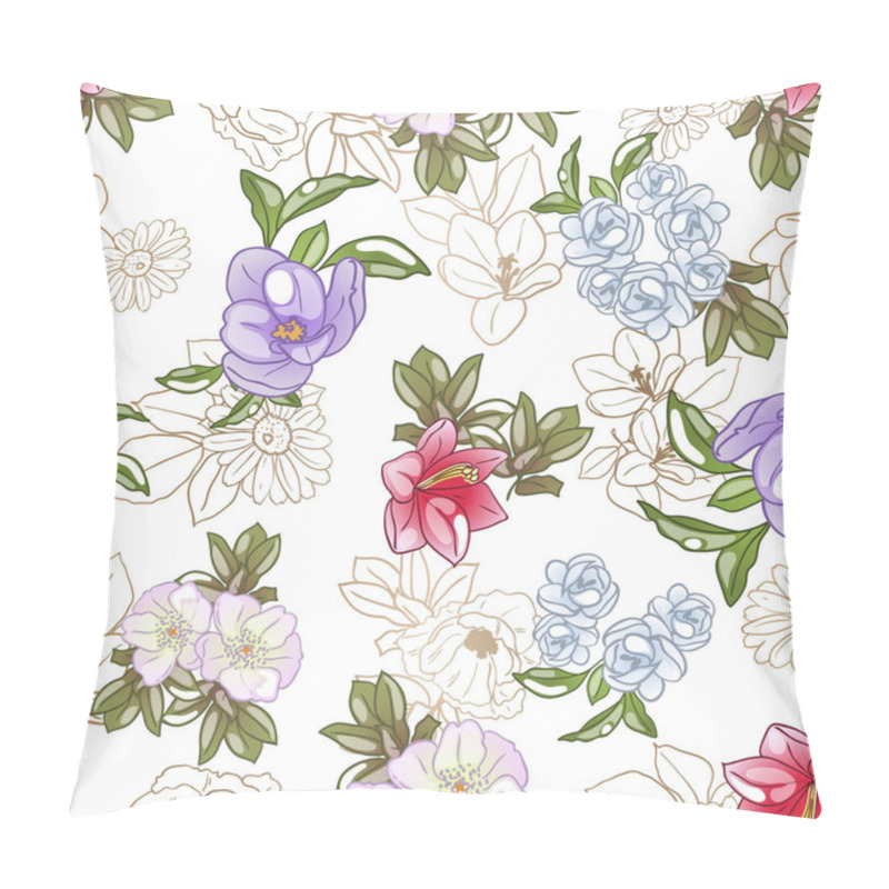 Personality  Flowers Print. Elegance Seamless Pattern. Pillow Covers