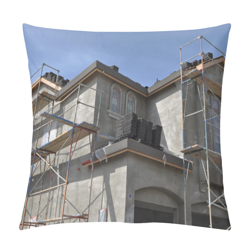 Personality  New Stucco Home Under Construction Pillow Covers