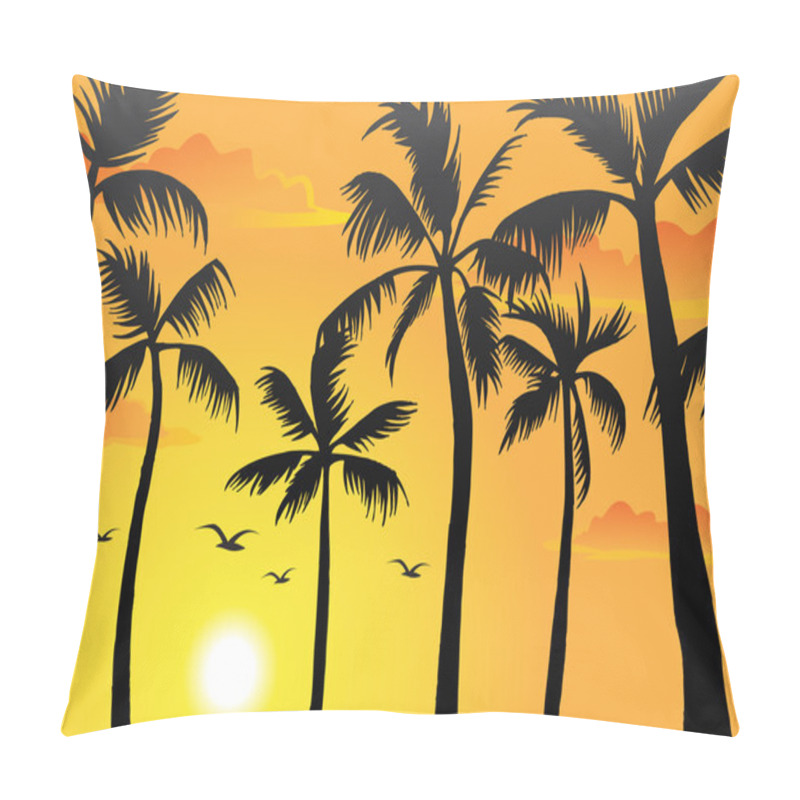 Personality  Beach Palm Trees Pillow Covers