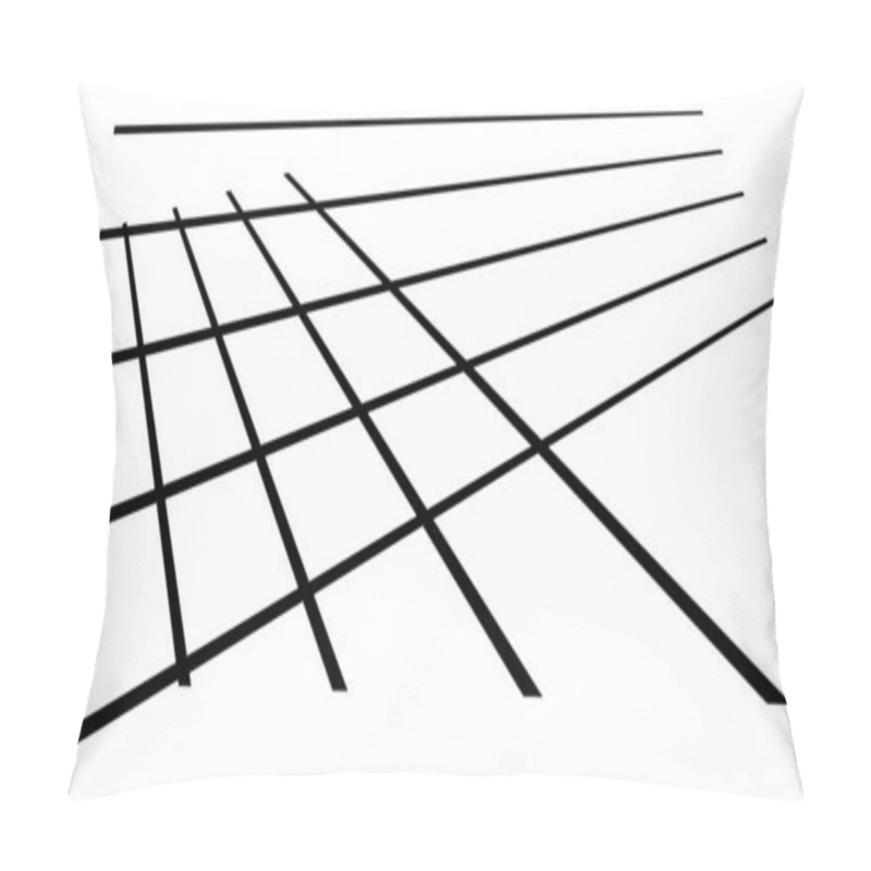 Personality  3d Spatial Grid, Mesh, Grating And Lattice Abstract Geometric Shape, Element. Intersecting Lines In Perspective - Stock Vector Illustration, Clip-art Graphics Pillow Covers