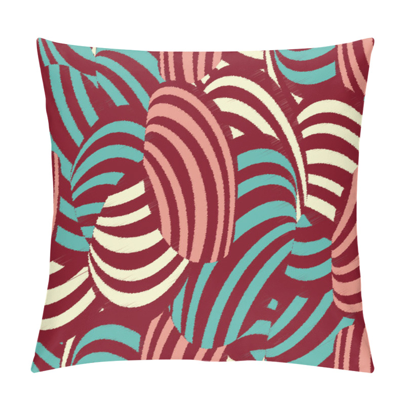 Personality  Seamless Abstract Pattern With The Image Of Oval Shapes And Stripes. Pillow Covers