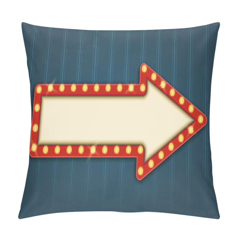 Personality  Retro Lightbox Arrow Shape Template With Red Border And Round Corners Pillow Covers