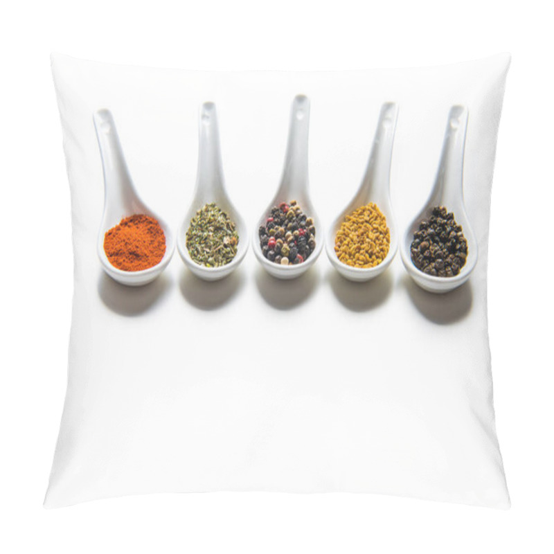 Personality  Various Spices In Spoons  Pillow Covers