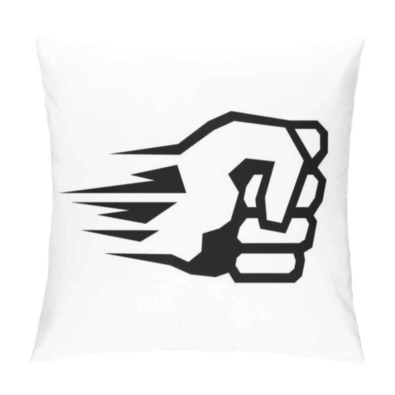 Personality  Hitting Fist Monochrome Vector Icon  Pillow Covers