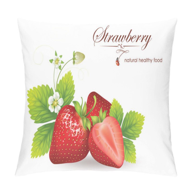 Personality  Strawberries. Vector Illustration Of A Realistic Pillow Covers