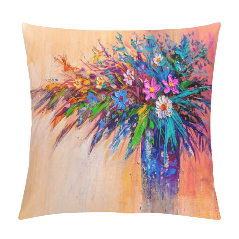 Personality  Oil Painting A Bouquet Of Flowers .  Pillow Covers