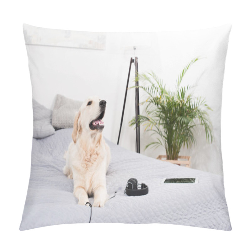 Personality  Dog With Headphones And Digital Tablet Pillow Covers