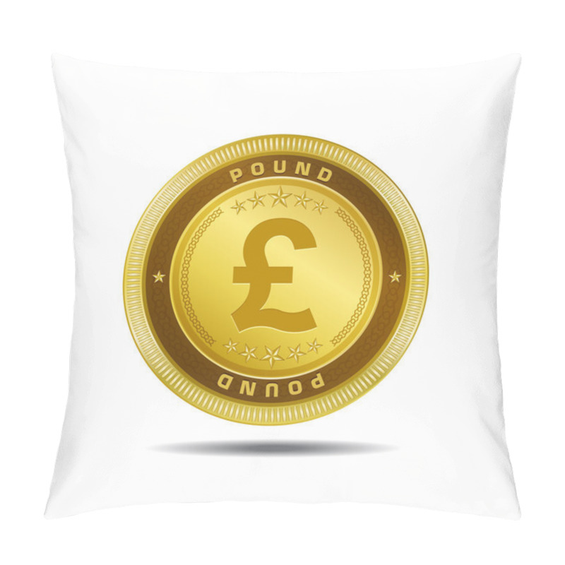 Personality  Pound Currency Sign Golden Coin Vector Pillow Covers