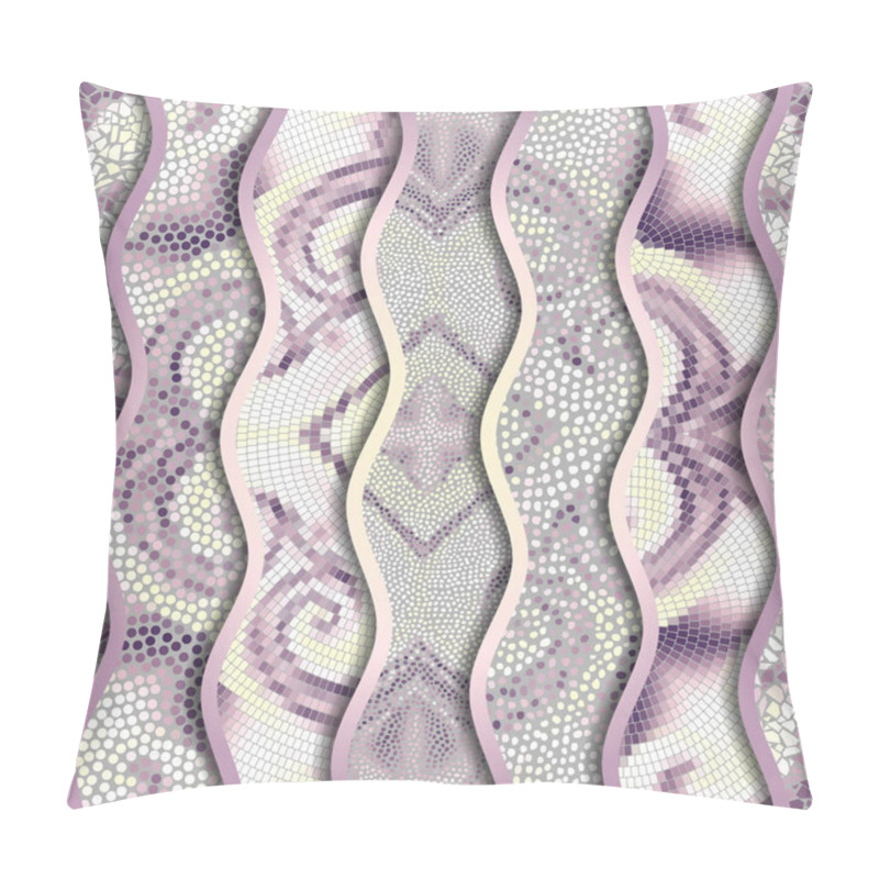 Personality  Relief Waves Of Ornamental Mosaic Tile Patterns Pillow Covers