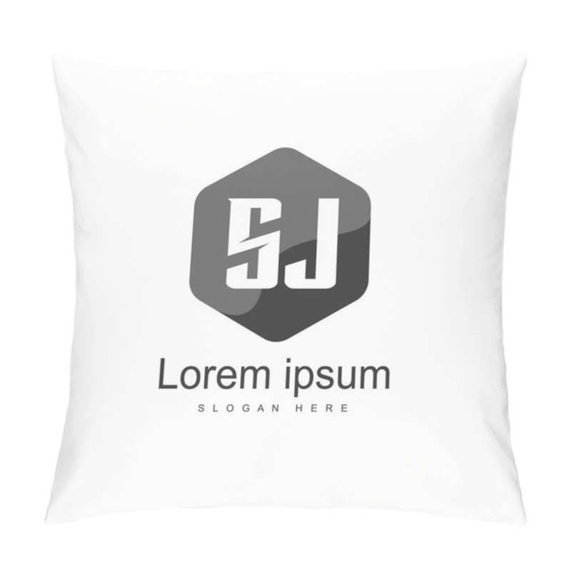 Personality  Initial Letter SJ Logo Template Design. Minimal Letter Logo Design Pillow Covers