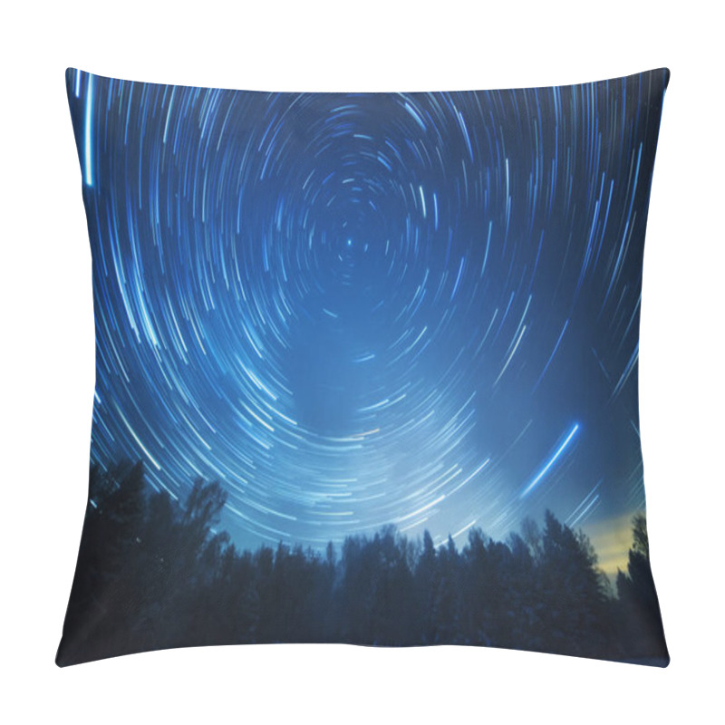 Personality  Starry Sky Revolves Around The Polar Star. Leave Traces In The F Pillow Covers