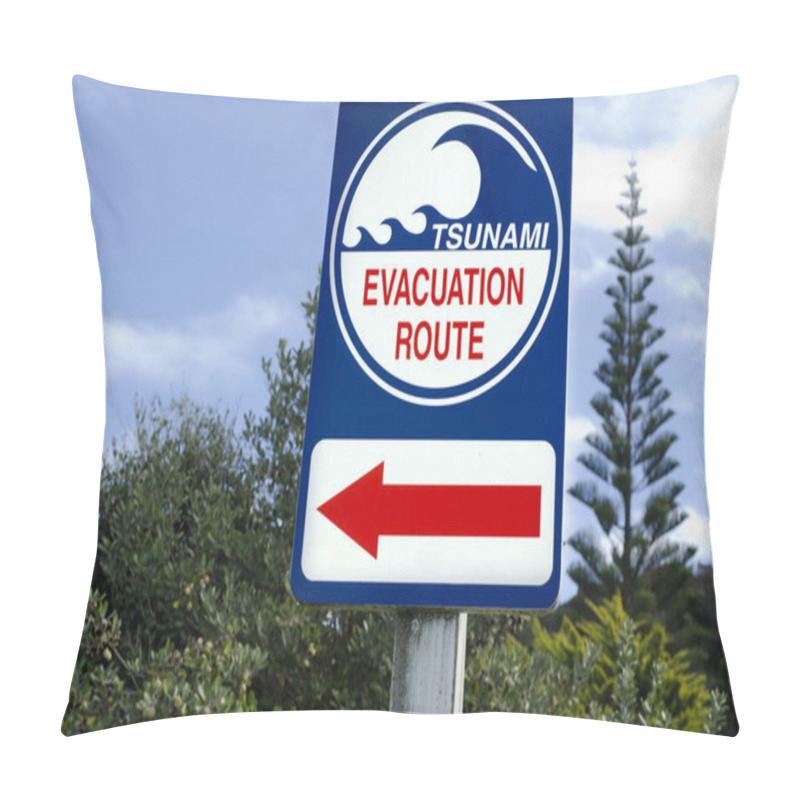 Personality  Tsunami Evacuation Route Sign Pillow Covers