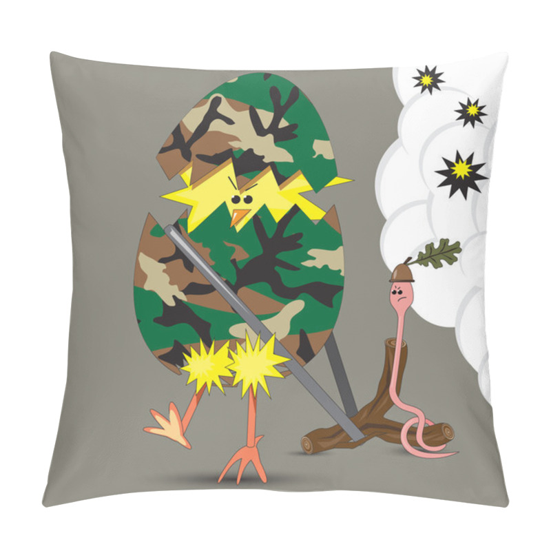 Personality  Brave Chicken And Worm Pillow Covers