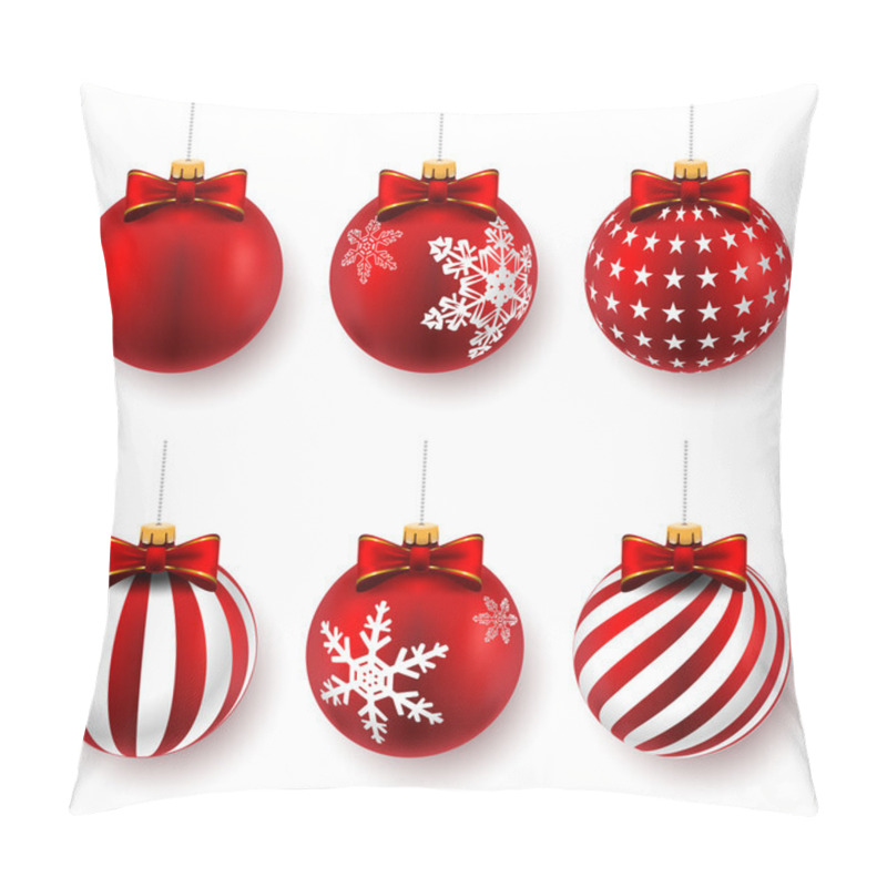 Personality  Red Christmas Balls Pillow Covers