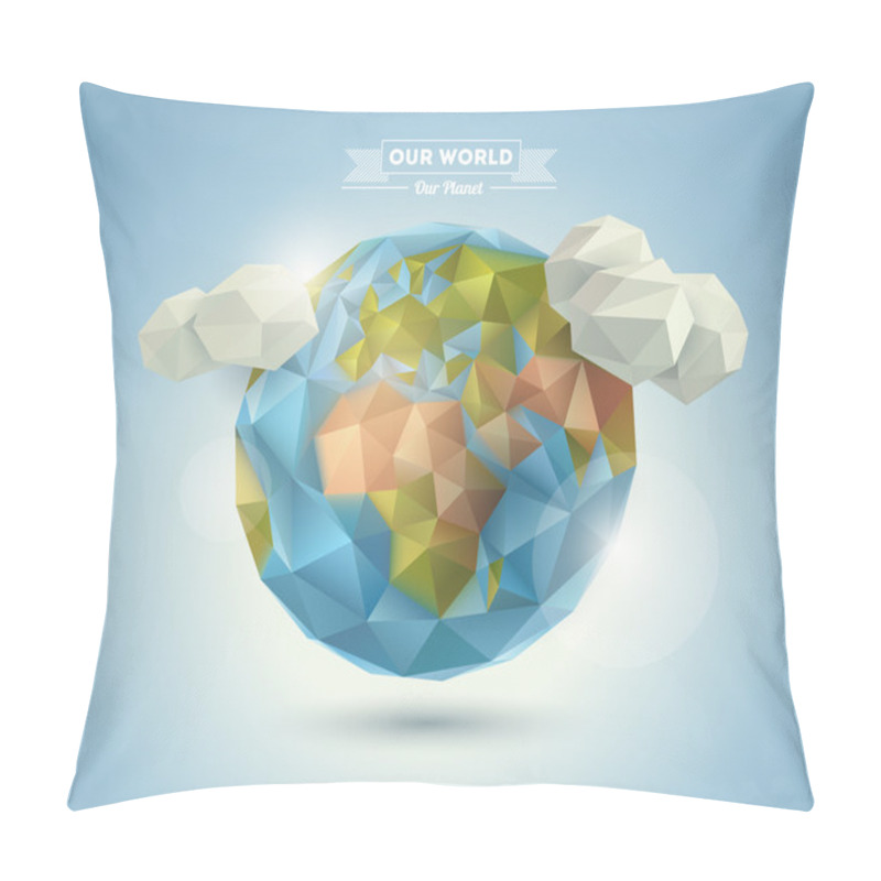 Personality  World Background In Origami Style. Vector Background. Eps 10 Pillow Covers