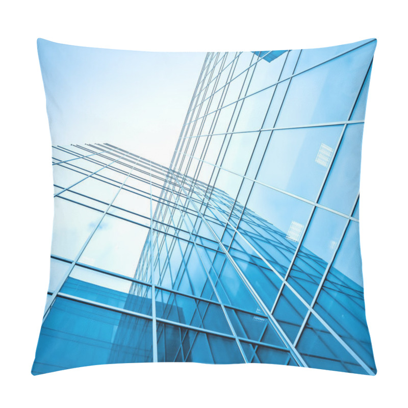 Personality  Blue Glass High-rise Corporate Building Pillow Covers