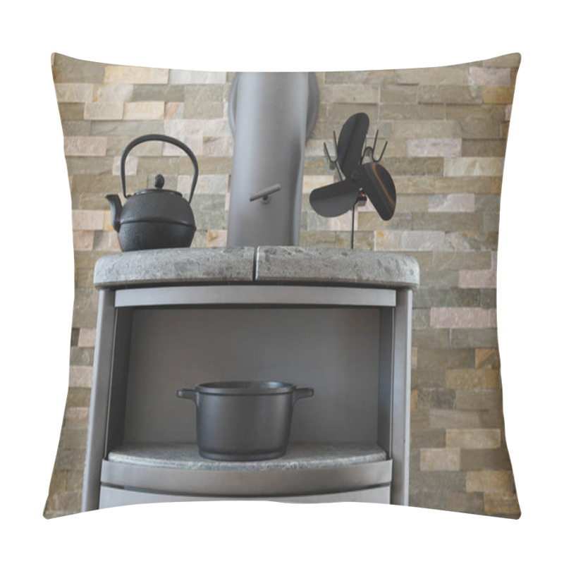 Personality  Oven Out Of Soapstone Standing In A Livingroom With A Old Antique Teapot On It Pillow Covers