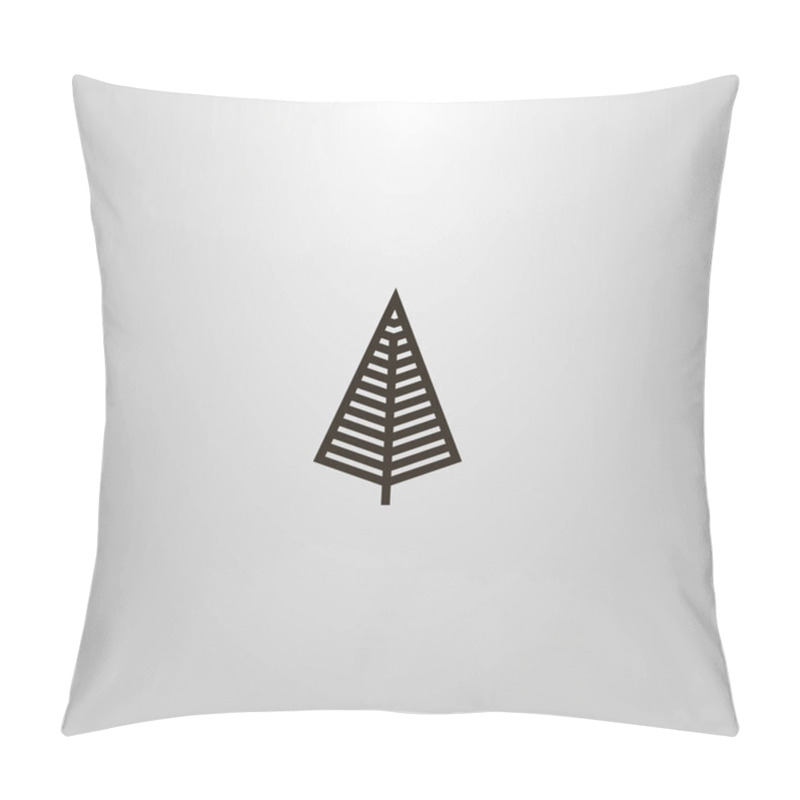 Personality  Black And White Simple Vector Line Art Geometric Sign Of Diamond Tree Silhouette  Pillow Covers