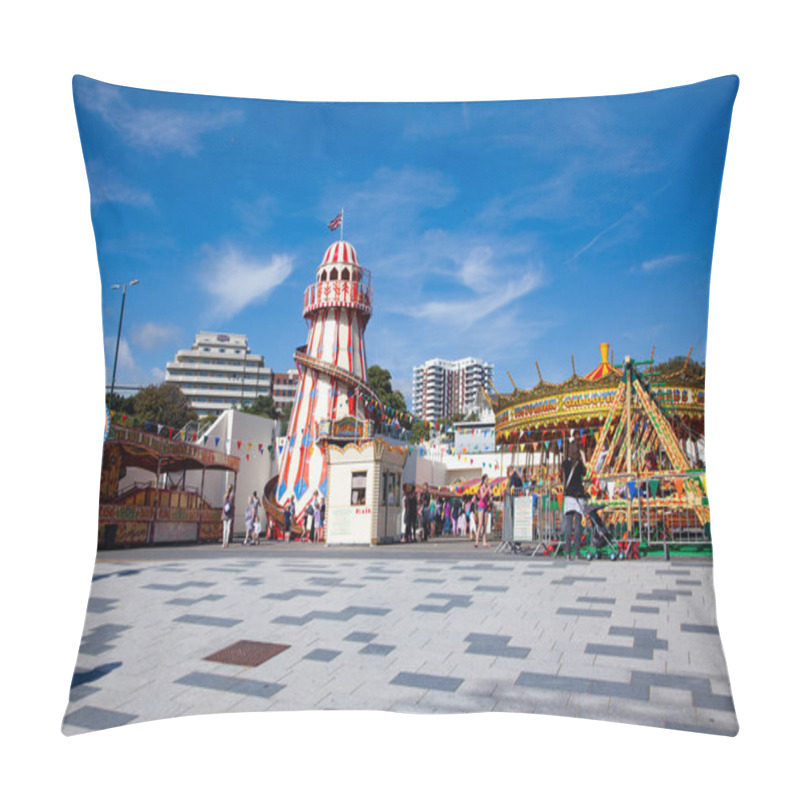 Personality  BOURNEMOUTH, UK - 1st JUNE, 2017: Bournemouth Beach Pier And Coast, Dorset Pillow Covers