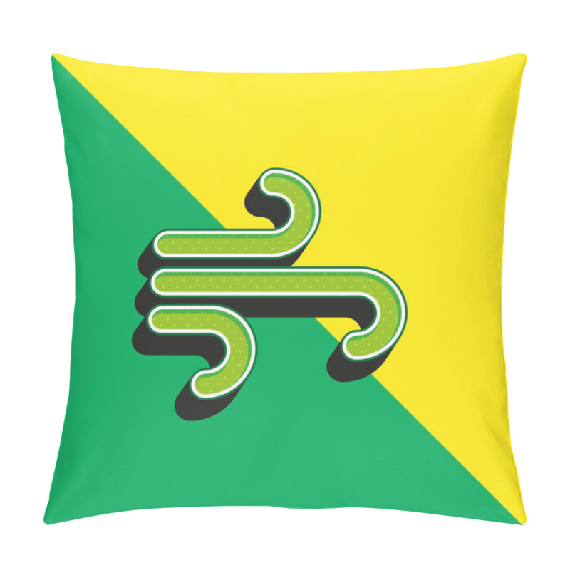 Personality  Air Element Green And Yellow Modern 3d Vector Icon Logo Pillow Covers