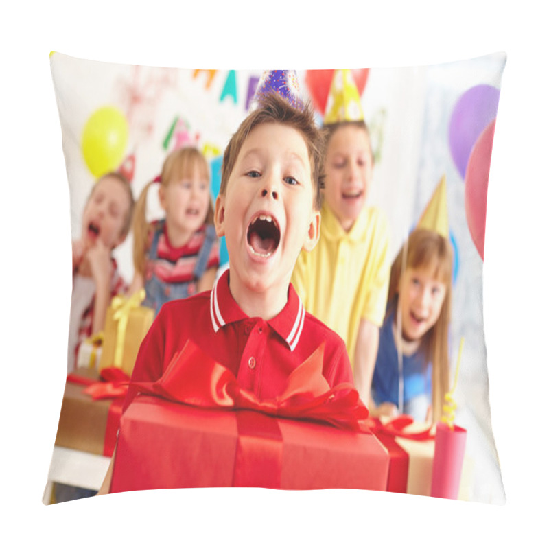 Personality  Boy With Big Red Giftbox Pillow Covers