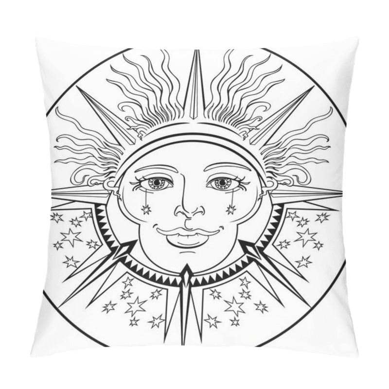 Personality  Decorative Pattern With Sun And Stars Pillow Covers