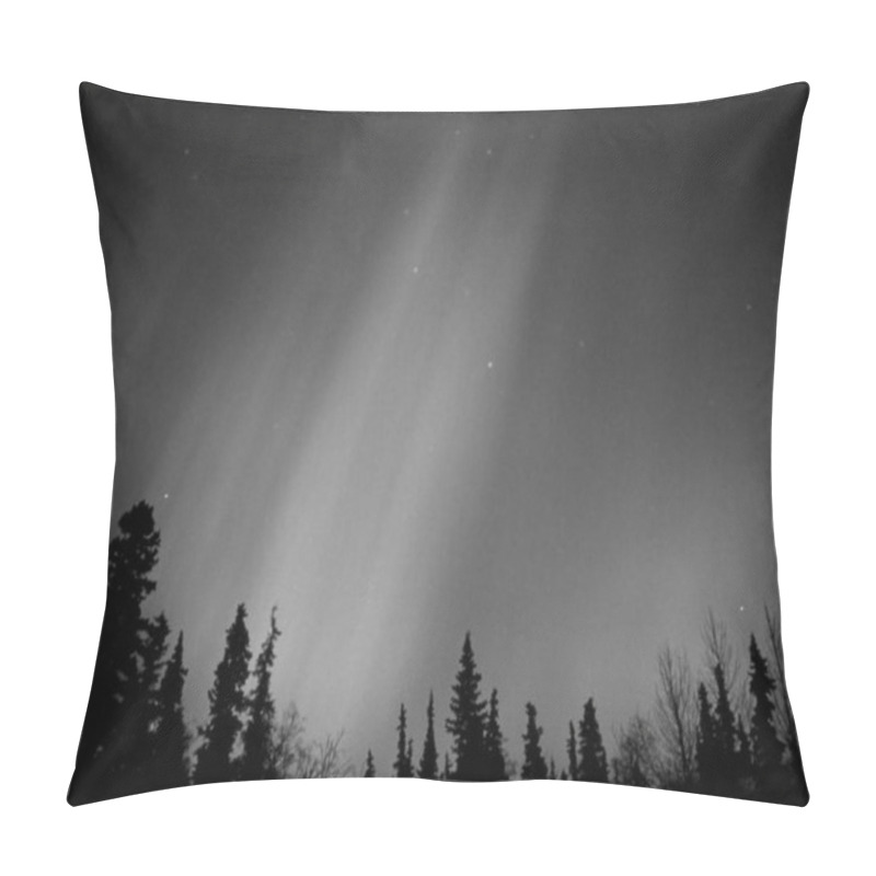 Personality  Aurora Natural Phenomenon Background  In Black And White HDR Pillow Covers