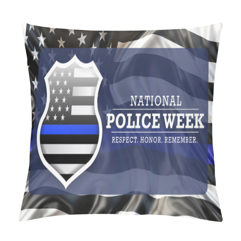 Personality  National Police Week (NPW) Is Observed Every Year In May In United States That Pays Tribute To The Local, State, And Federal Officers Who Have Died Or Disabled, In The Line Of Duty. 3D Rendering Pillow Covers