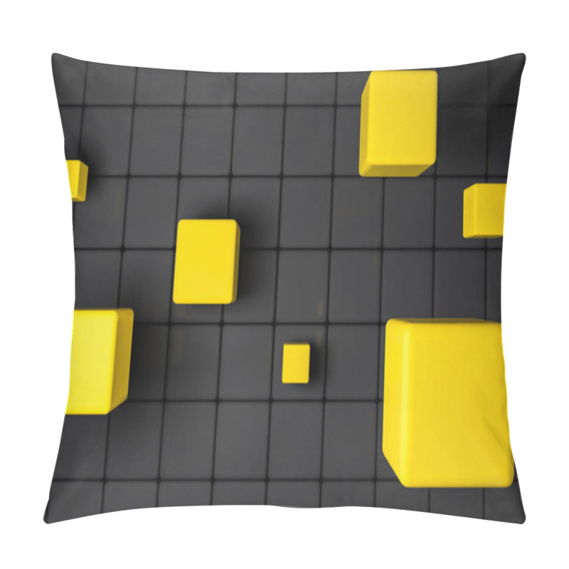 Personality  Abstract Background With Yellow Cubes Pillow Covers