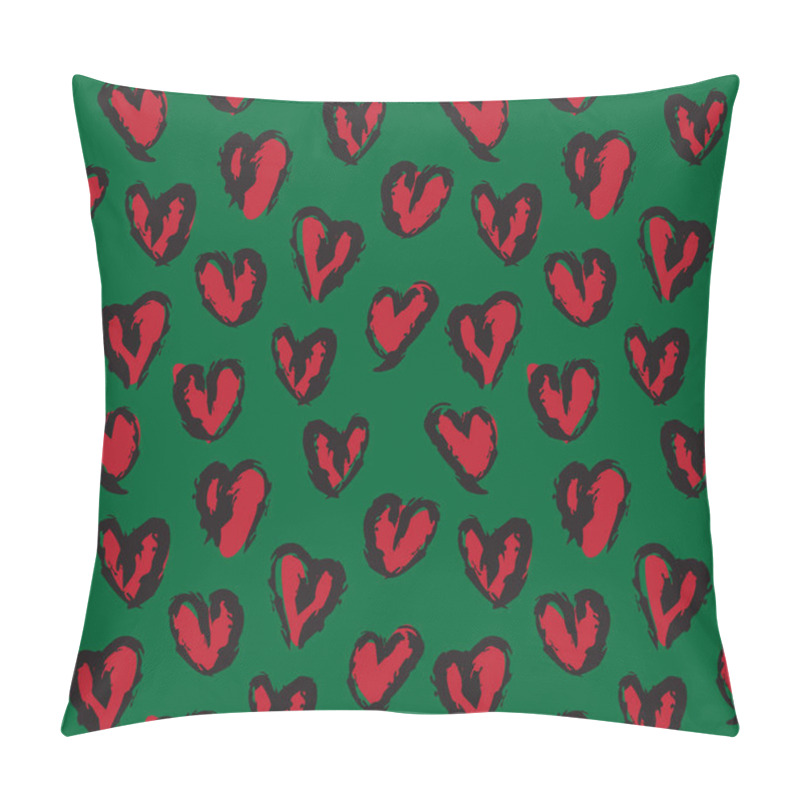 Personality  Heart Shape Brush Strokes Seamless Pattern Pillow Covers