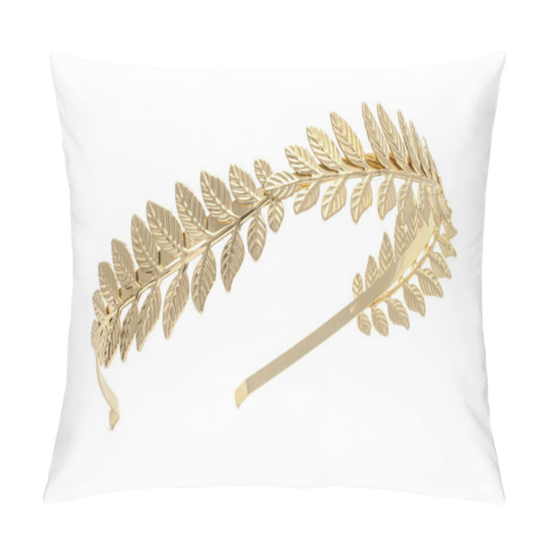 Personality  Golden Laurel Wreath Headband Isolated On White Pillow Covers