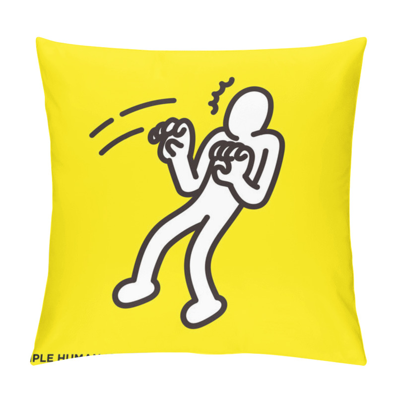 Personality  Simple Human Icon Series, Surprising Person Pillow Covers