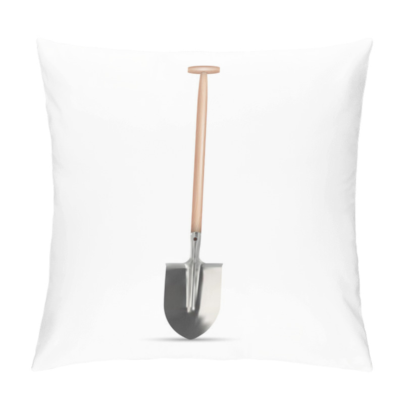 Personality  Big Shovel With A Handle On A White Background. It Is Isolated, The Worker Of Paths Is Present. Pillow Covers