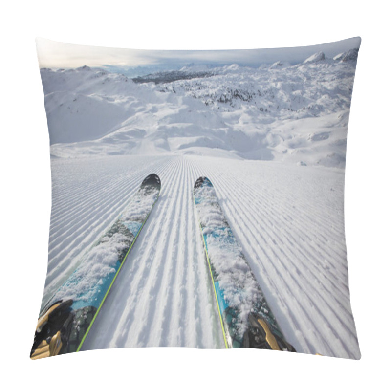 Personality  Beautiful Winter Panorama With Ski Slope. Pillow Covers