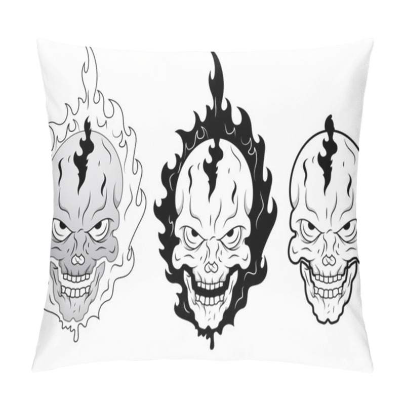 Personality  Skull Burning Vector Pillow Covers