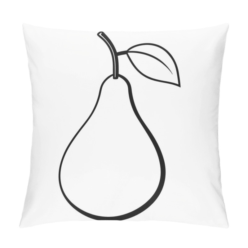 Personality  Monochromatic Pear Illustration - Minimalist Fruit Art, Black And White Pear Design, Botanical Artwork, Simple Fruit Drawing Pillow Covers