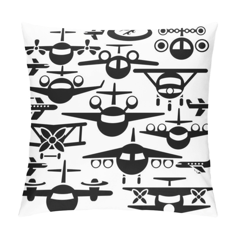 Personality  Airplane Vector Icons Set Pillow Covers