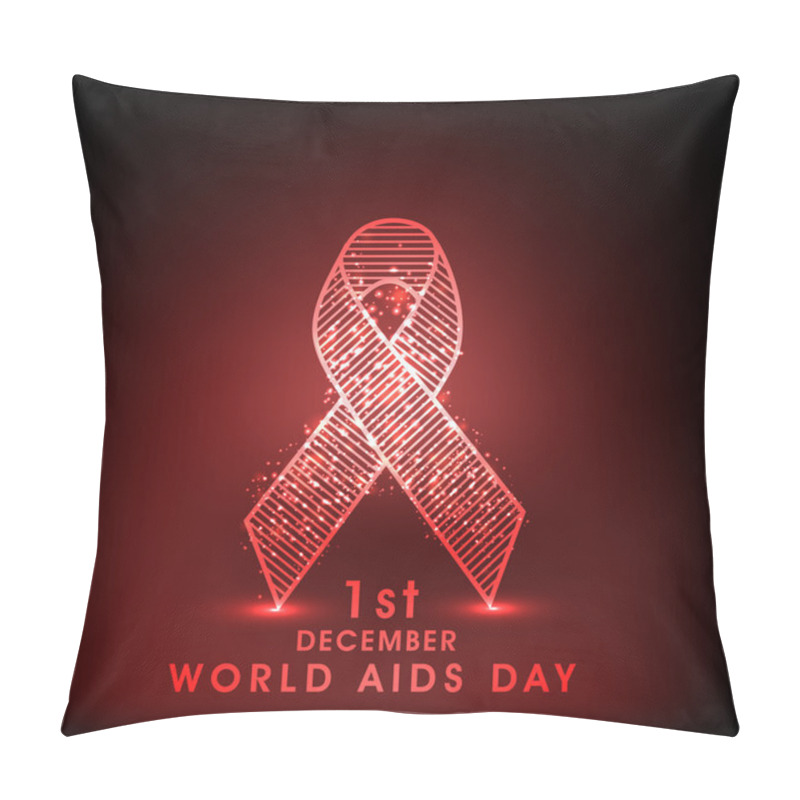 Personality  World Aids Day Concept With Awareness Ribbon. Pillow Covers