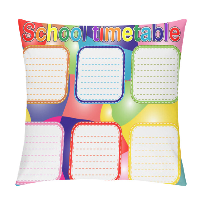 Personality  School Timetable, A Weekly Curriculum Design Template, Scalable Graphic Pillow Covers