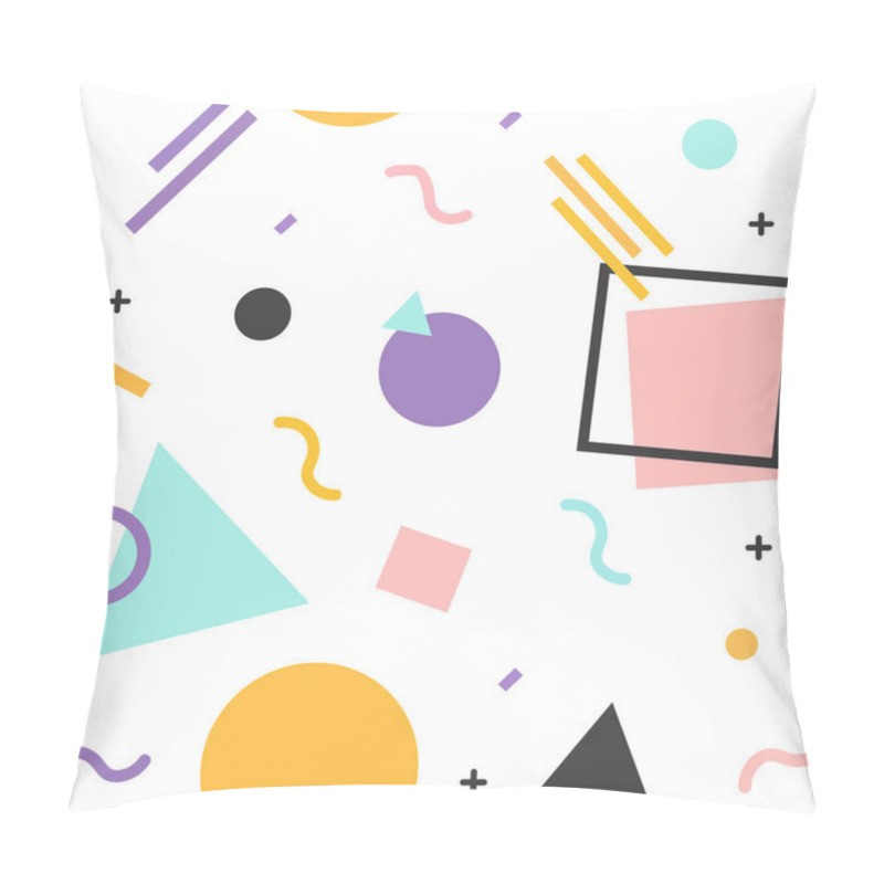 Personality  Memphis Design Elements Halftone And Geometric Shapes Patterns Trend, Design And Vintage Geometric Print Illustration Element. Pillow Covers