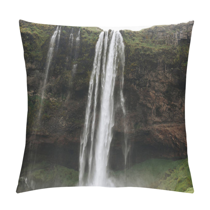 Personality  Scenic View Of Beautiful Seljalandsfoss Waterfall In Highlands In Iceland  Pillow Covers