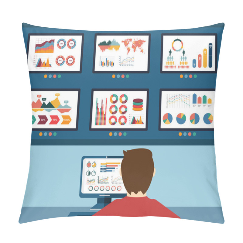 Personality  Development Website Statistic Concept Pillow Covers