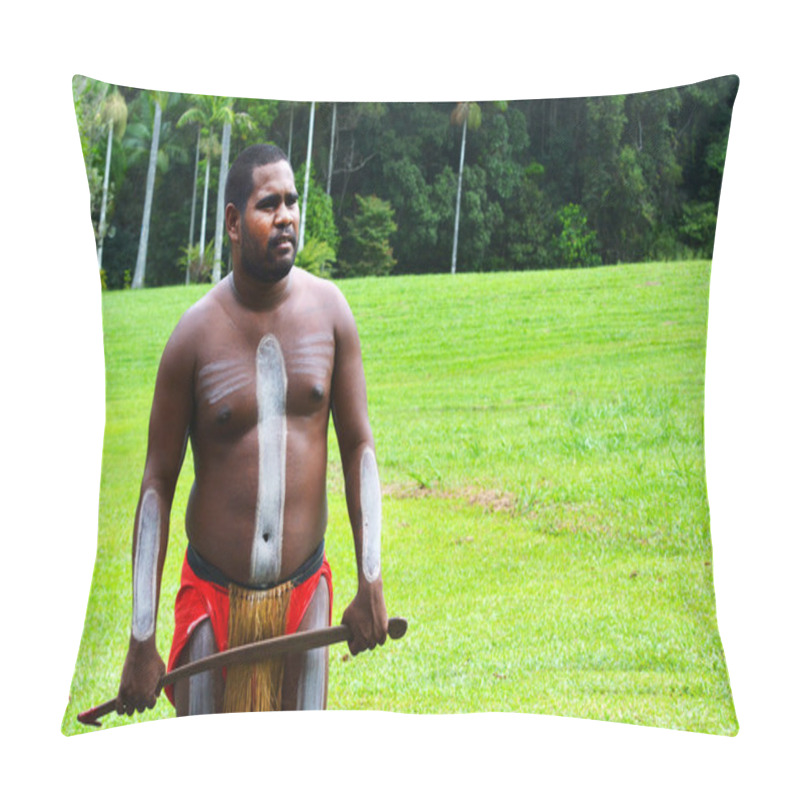 Personality  Yirrganydji Aboriginal Warrior Outdoors  Pillow Covers