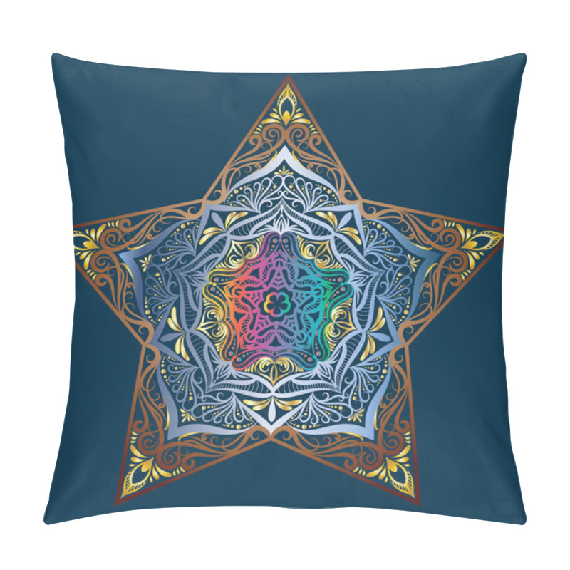 Personality  Colorful Of Mandala Element Vector. Floral Ornament Background. Dynamic Line For Decoration, Islamic, Arabic. Eps 10 Vetor Pillow Covers