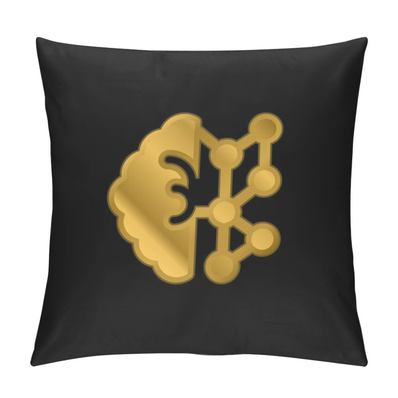 Personality  AI Gold Plated Metalic Icon Or Logo Vector Pillow Covers