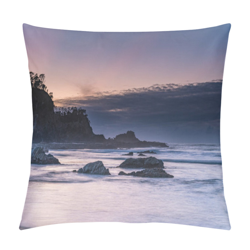 Personality  Sunrise Seascape With Clouds At Malua Bay On The South Coast Of NSW, Australia Pillow Covers