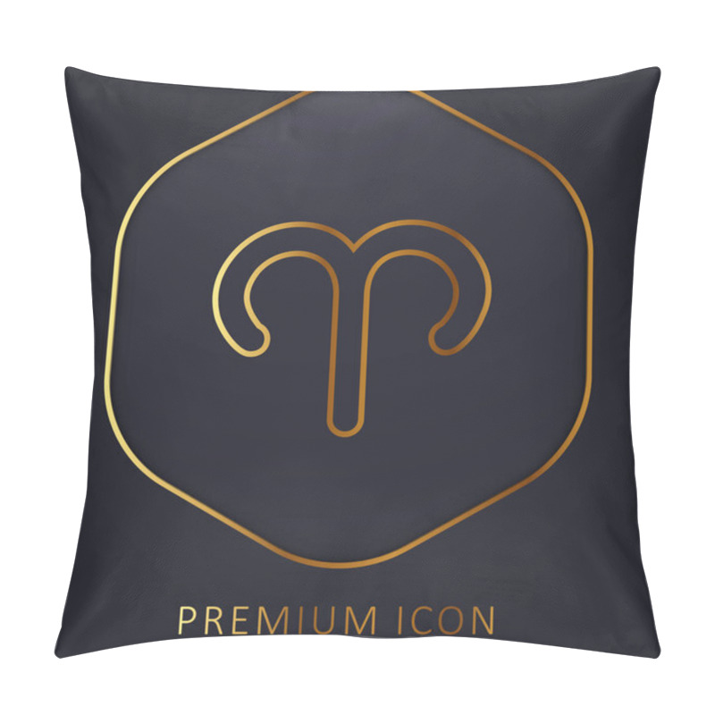 Personality  Aries Sign Golden Line Premium Logo Or Icon Pillow Covers