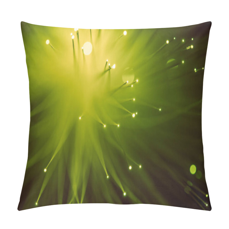 Personality  Top View Of Glowing Yellow Fiber Optics Background Pillow Covers